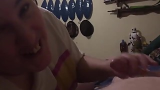 Cheating wife sucks off husbands best friend