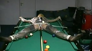 my wife on billard