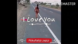 indian wife public road dare video