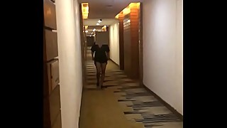 Desi Wife pranya Flashing in Hotel Corridor Naked